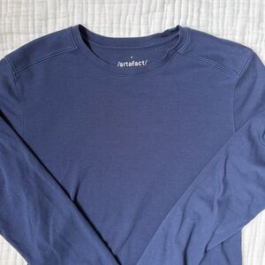 Artefact Navy Pima Cotton Long Sleeve Tee Shirt Women Medium